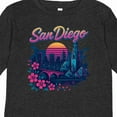 thumbnail image 4 of Inktastic San Diego Retro Sunset Skyline Boys or Girls Long Sleeve Toddler T-Shirt, 4 of 5