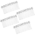 thumbnail image 6 of 4PCS Flower Hairpin Combs Crystal Rhinestone Bridal Hair Pins Hair Clips Women Wedding Headpiece for Bride Bridesmaids, 6 of 6