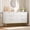 White, variant on IdealHouse 53.5" Wide Modern 6 Drawer Dresser, Wide Chest with Gold Metal Legs & Handles, Wood Storage Organizer for Bedroom, Living Room, Hallway, White