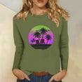 thumbnail image 2 of BangWanChi Long Sleeve Shirts for Women Women's Retro Fashion Classic Print Long Sleeved Round Neck Tops/shirt, 2 of 4