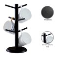 thumbnail image 3 of Mug HangerTre, Coffee Cup Holder with 6 Hooks, Wood Coffee Mug Holder for Counter, Coffee Bar Accessories and Decor,Coffee Organizer Station (Balck), 3 of 7