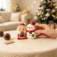 thumbnail image 3 of Gardjoe 5 Piece Christmas Resin Figurine Gift Box Set with Santa Snowman Bear Reindeer and Tree for Holiday Tabletop Shelf and Tree Display, 3 of 6