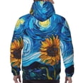 thumbnail image 7 of Lsque Starry Night Sunflower Field Pattern Casual Men's Hoodie,Hooded Sweatshirt with Kangaroo Pocket,Pullover Hoodie-Small, 7 of 7