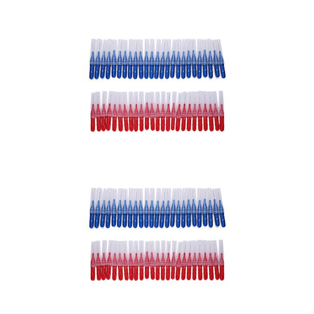 Vogacara 50 Pieces Hygiene Interdental Brush Tooth Household Stainless Removes Soft Health Floss Toothpick Sticks Head Supplies Steel Azul rojo 11*6*2cm 2piezas
