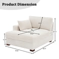 thumbnail image 2 of UIXE Oversized Corduroy Chaise Lounge Chair with Right Armrest,Comfy Upholstered Sleeper Sofa Indoor Recliner Seat w/Washable Cover for Bedroom Living Room, Beige, 2 of 7