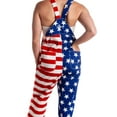 thumbnail image 5 of Youweixiong Matching Couple Jumpsuit Mens Womens 4th of July American Flag Overalls Baggy Bib Romper Shorts with Pockets, 5 of 6