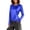Blue, variant on Metallic T-Shirts for Women Long Sleeve Shimmer Disco Party Tops Slim Fit Going out Club Sparkly Blouses Carnival Party Outfit Black M