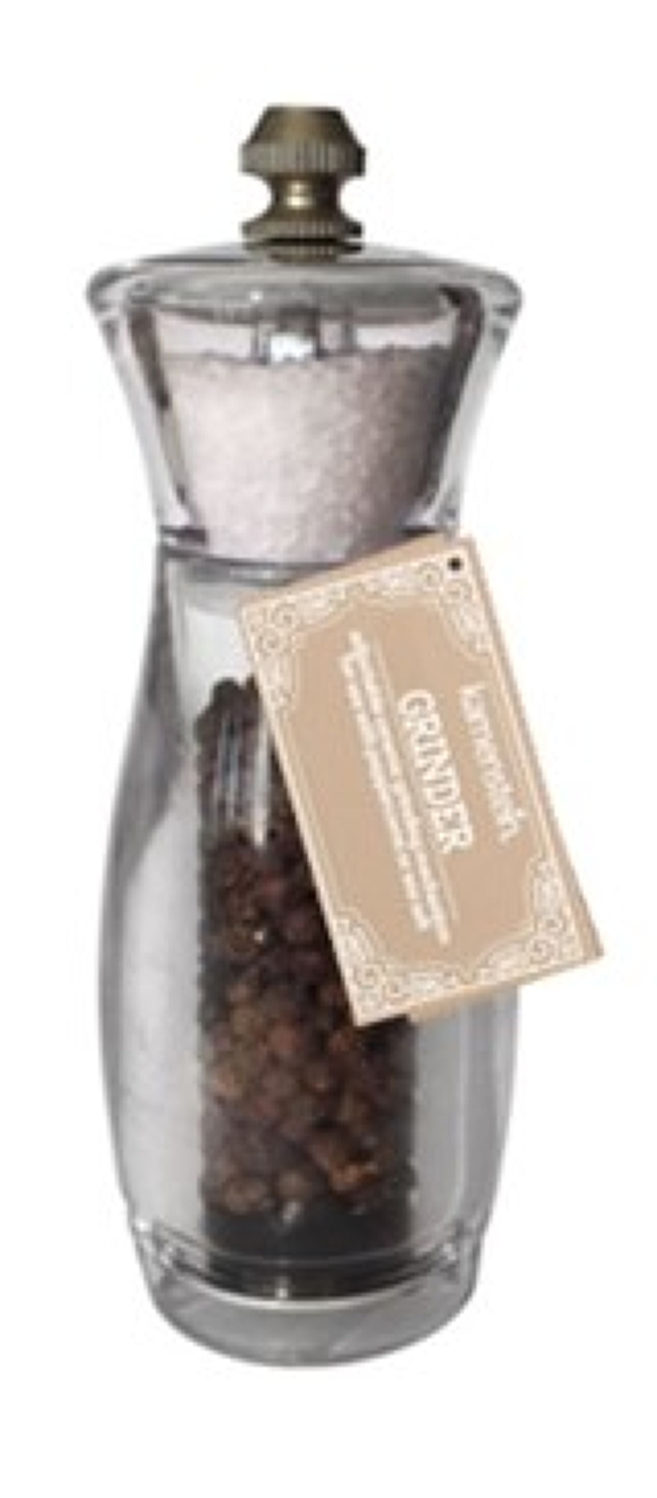 Kamenstein 5.5inch Pepper Grinder and Salt Shaker Combo, Filled