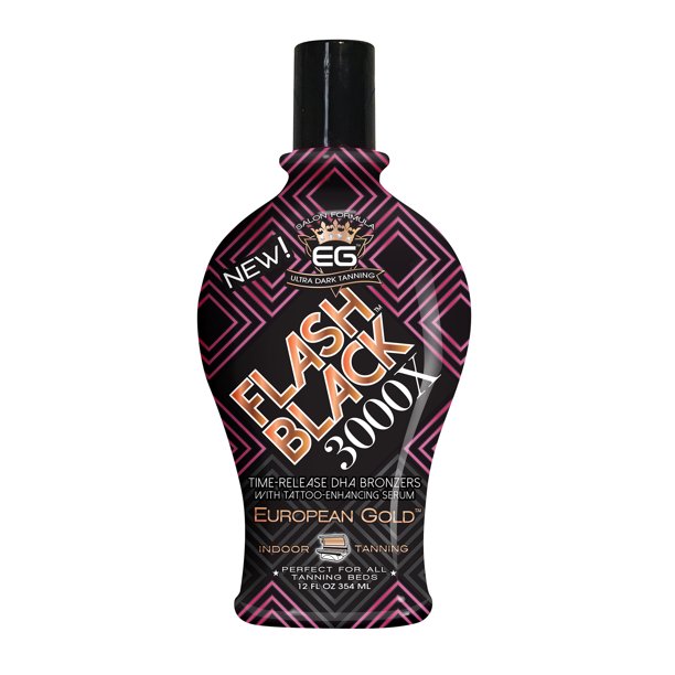 European Gold Flash Black 3000X Ultra Dark Tanning Lotion, 12 fl oz