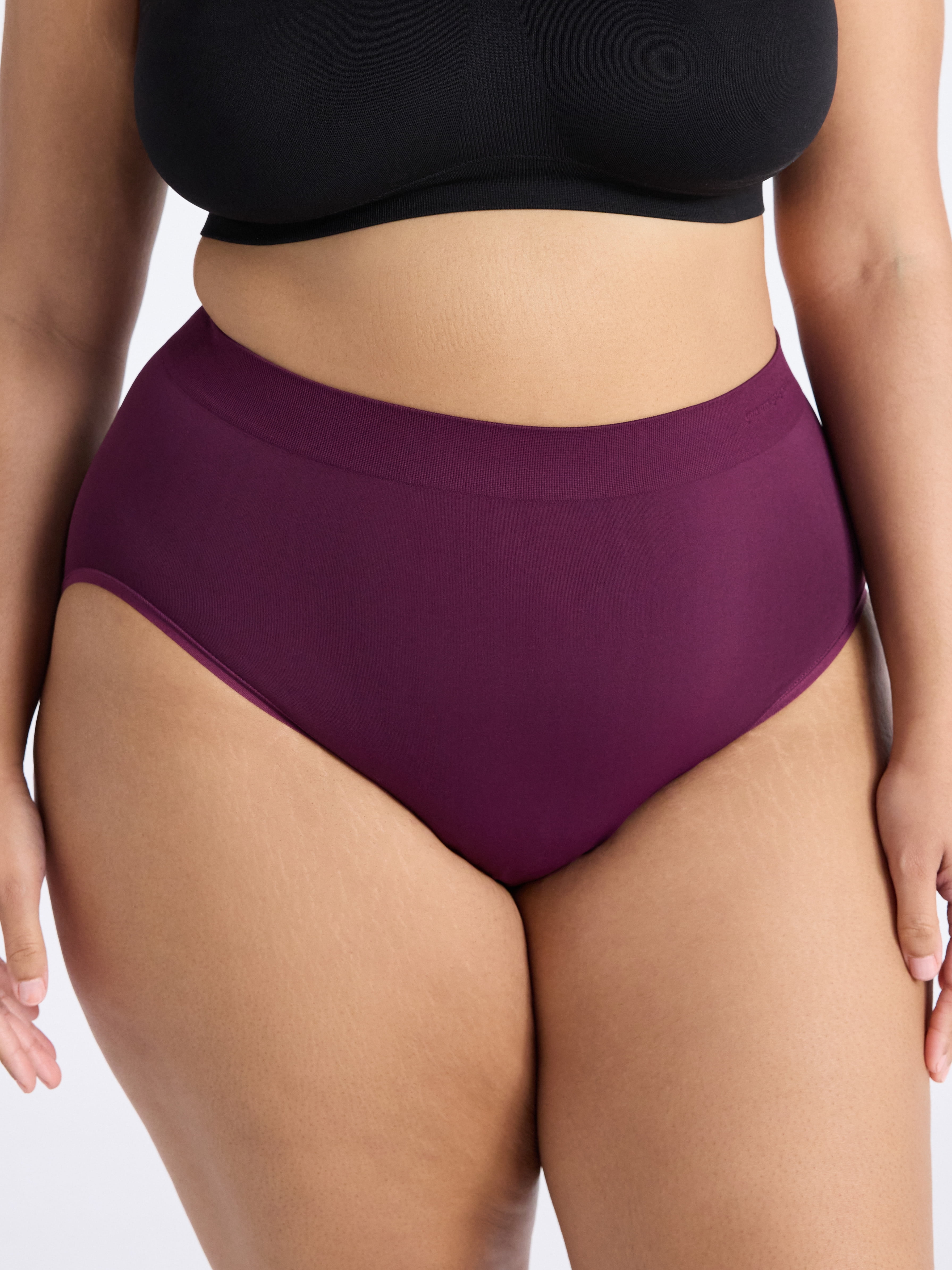 Joyspun Women's Plus Seamless Hi-Cut Panties, 3-Pack, Sizes 1X-5X
