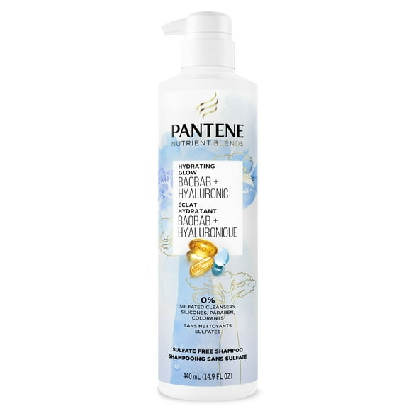 Pantene Nutrient Blends Hydrating Glow Baobab + Hyaluronic Sulfate Free Shampoo