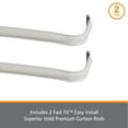 thumbnail image 4 of Kenney ® Fast Fit Easy Install Superior Hold Premium Curtain Rod, 2-Pack 48-86" - White, 4 of 5