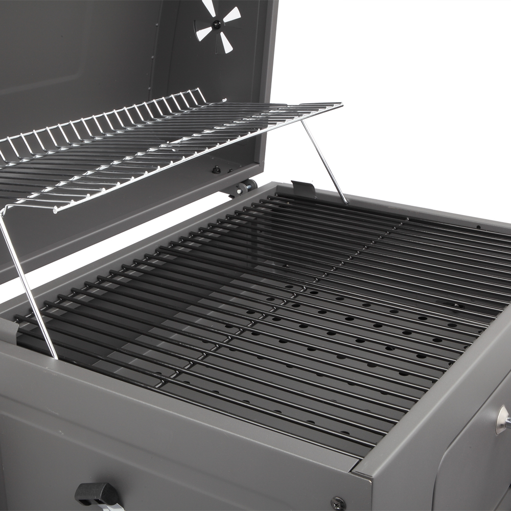 Portable BBQ Charcoal Grill for Patio, 22.8'' BBQ Charcoal Grill with Bottom Shelf, Cooking Grate Charcoal Grill w/Temperature Gauge and Enameled Grate, Premium Cooking Grate for Steak Chicken, S9458 - image 3 of 8