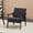 Black, variant on HUJHKIO Accent Chair, Mid-Century Modern Chair with Soft Cushion, Upholstered Lounge Arm Chair with Solid Wood Frame for Living Room, Bedroom, Balcony, Dark Green