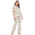 thumbnail image 3 of White Mark Women's Short Sleeve & Pants Tropical Pajama Set, 3 of 5
