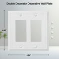 thumbnail image 2 of OKAWYC Double Decorator Light Switch Cover Belaire Beaded Metal Wall Plate, 2-Pack White 2 Gang Double Rocker, for Receptacle Dimmer GFCI Outlet Switch Cover Decorative Wallplate, Durable, 2 of 7