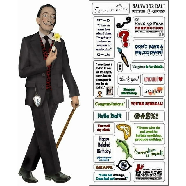 Salvador Dali Quotable Notable - Greeting Card and Sticker Sheet - Envelope Included