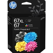 HP 67 Tri-color/67XL Black Ink Cartridge 2-pack