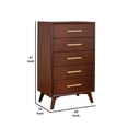 thumbnail image 5 of 47 Inch Wooden Chest with 5 Drawers Brown - Saltoro Sherpi, 5 of 6