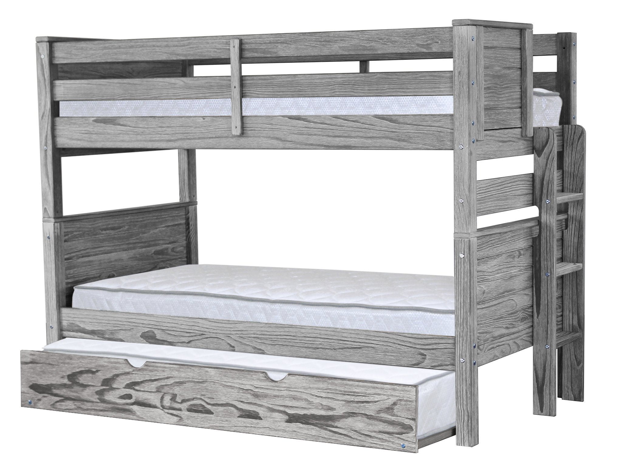 Bedz King Bunk Beds Twin Over Mission Style With End Ladder And A Trundle Rustic Gray Bedz King Bunk Beds Twin Over Mission Style With End Ladder And A Trundle Rustic Gray Com