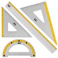 thumbnail image 1 of Mr. Pen- Geometry Set, Yellow Stripes, 4 Pack, Metal Geometry Kit, Triangle Ruler, Metal Ruler, Drafting Triangles, Metal Protractor, Metal Set Square, Drafting Ruler, Drafting Set, 1 of 2