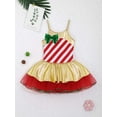 thumbnail image 3 of inhzoy Girls Christmas Miss Candy Cane Dance Costume Striped Tank Leotard Tutu Skirted Dress A Red 4, 3 of 9