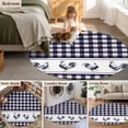 thumbnail image 5 of Round Area Rug 7 Ft, Farmhouse Purple Plaid Washable Non-Slip Circle Carpet for Living Room/Bedroom, Vintage Country Cock Checkered Low-Profile Large Runner Mat Collection Rugs for Indoor, 5 of 8