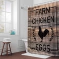 thumbnail image 6 of Chicken Eggs Shower Curtain for Bathroom Decor, Farmhouse Animal Brown Wood Grain Waterproof Fabric Shower Curtain, 60"x72" Set with 12 Hooks, 6 of 9