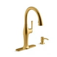 thumbnail image 2 of KOHLER Sundae Single-Handle Pull Down Sprayer Kitchen Faucet in Vibrant Brushed Moderne Brass, 2 of 3