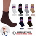 thumbnail image 3 of Diamond Star Diabetic Ankle Socks - Non Binding Quarter Socks for Men & Women, Cushion Circulatory Socks (Brown - 12 Pairs, Socks Size 13-15, Fit Men's Shoe Size 9-14), 3 of 6