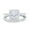Silver, variant on Simulated Cubic Zirconia Size-5 Two Piece Halo Ring Band Bridal Set Princess Cut 925 Sterling Silver