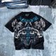 thumbnail image 2 of Camiseta gótica con estampado de cruces retro y teñido anudado, camiseta holgada de gran tamaño para hombre, camiseta de manga corta informal Y2k Harajuku para parejas, 2 of 5