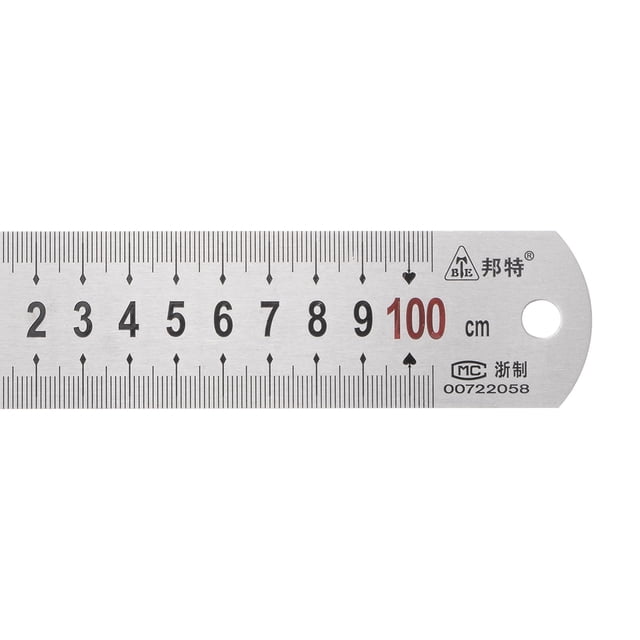 Unique Bargains Stainless Steel Ruler, 40' Metal Rulers 1.5' Wide Inch and Metric Graduation
