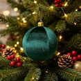 thumbnail image 4 of Clearance Large Velvet Christmas Ornament Ball, 24 Inch Inflatable PVC Xmas Decoration Ball with Gold Cap, Oversized Holiday Decor for Christmas Indoor Outdoor Party Display, 4 of 6