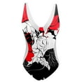thumbnail image 3 of swimsuit women Womens V Neck Flower Printed Swimsuit Bikini Swimwear, 3 of 3