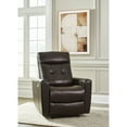 thumbnail image 2 of Signature Design by Ashley Pisgham Leather Power Recliner with Adjustable Easy View™ Headrest, Chocolate Brown, 2 of 6