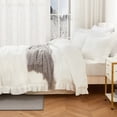 thumbnail image 6 of White Ruffled Queen Size Comforter Set, 3PCS Soft Washed Microfiber Lightweight & All-Season Bedding Comforter with Vintage French Country Style, White, 90x90 in, 6 of 8
