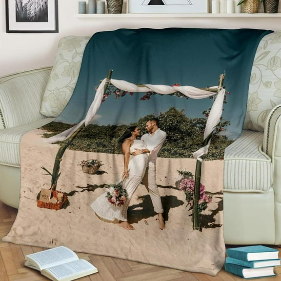 Custom Blanket with Words Picture,Personalized Photo Custom Blankets,Soft Flannel Blankets Sofa Blankets Bed Blankets (75x100cm/30 x39)