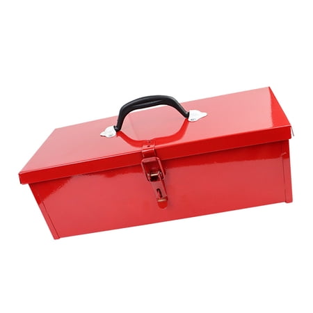 Portable Metal Tool Box Case With Sturdy Handle Suitable For Garage Truck & Camping Use Hobbyists And Repair Enthusiasts