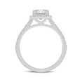thumbnail image 6 of Princess Cut Lab Grown Diamond Halo Bridal Engagement Ring Set in 14K White Gold - Center Stone 1 Carat | E-F Color, VS1-VS2 Clarity (Ring Size: 8), 6 of 6