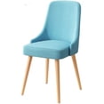 thumbnail image 1 of Dining Chair with Fabric Armrests Wooden Legs Dressing Chair Coffee Shop Home Restaurant (Blue), 1 of 2