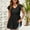 Black, variant on Women's V-Neck Short Sleeve Loose Fit Casual T-Shirt Top - Breathable Flowy Fabric for Everyday Comfort