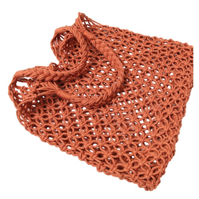 Jumpingount Bolsa de asas mezclada conveniente y reutilizable para la bolsa de playa de paja de aplicación amplia de artículos esenciales diarios Bolsas de mensajero y de hombro rojo ladrillo