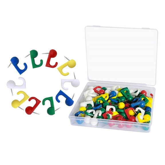 100 Pcs Push Pin Hangers Decorative Colorful Hooks Thumb Tacks Tacks Hanging Nails For Wall Bulletin Board Decorations Calendar