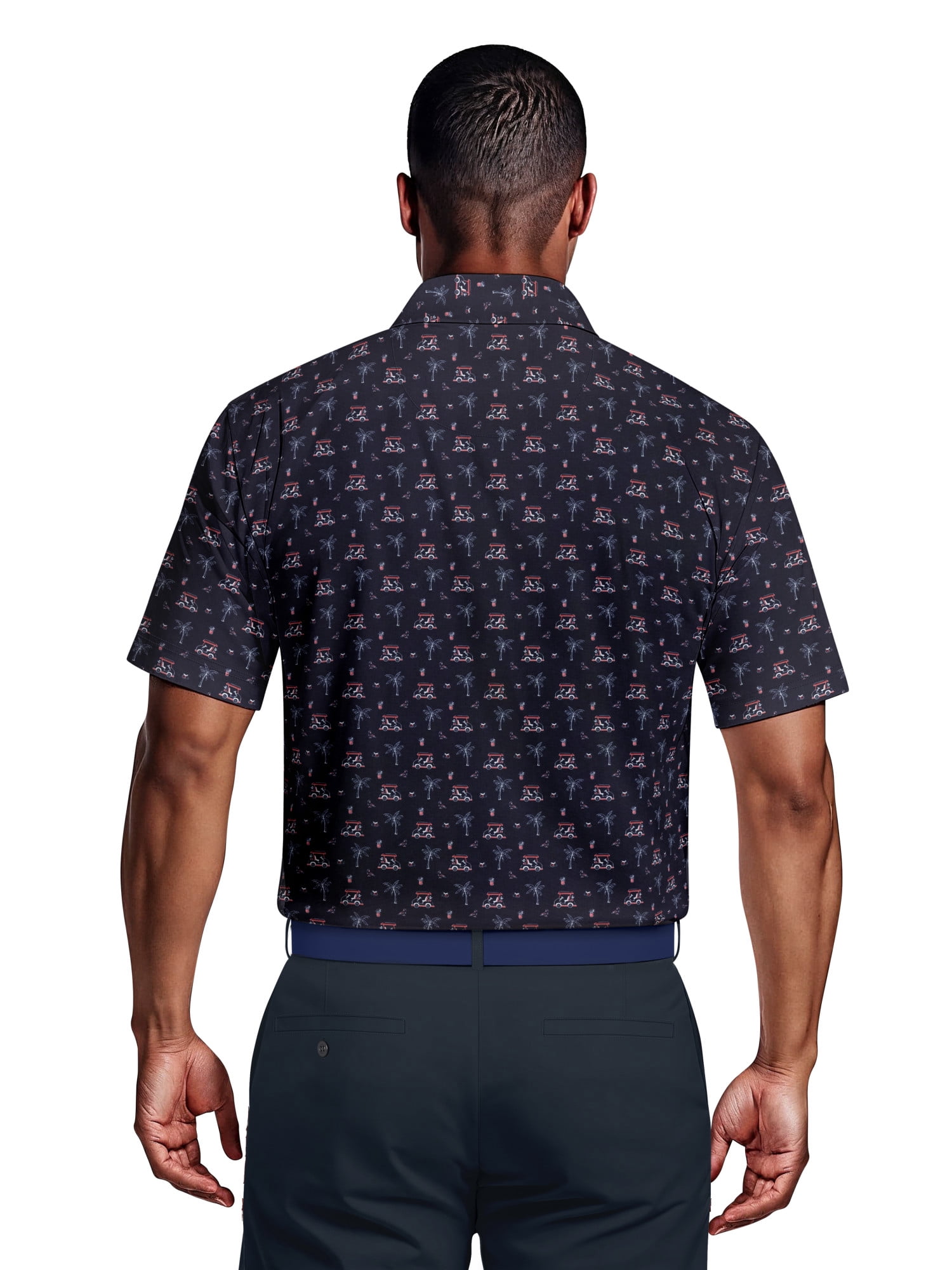 Ben Hogan Men's & Big Men's Performance Tropical Golf Cart Short Sleeve Polo Shirt, up to 5XL