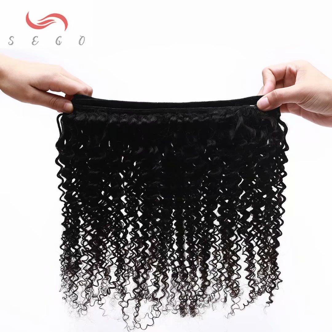 SEGO Deep Wave/Straight/Kinky Curly Brazilian Virgin Human Hair Bundles Unprocessed Human Hair Extensions Natural Black-1 Bundles