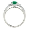 thumbnail image 3 of Mauli Jewels Engagement Rings for Women 1.15 Carat Halo Emerald And Diamond Engagement Ring 4 Prong-Setting 14k White Gold, 3 of 6