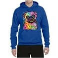 thumbnail image 3 of Funny Neon Pug | Dean Russo Art Animal Lover Unisex Hoodie Sweatshirt, Royal, Medium, 3 of 6