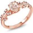 thumbnail image 2 of Pompeii 1 Ct Oval Morganite & Diamond Vine Engagement Anniversary Ring in 14k Rose Gold, 2 of 6