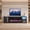 Black, variant on Pinmoco 36" Electric Fireplace TV Stand for TVs up to 80", LED Entertainment Center with Storage Cabinet, 7 Flame Colors, RGB Lights, Black Marble